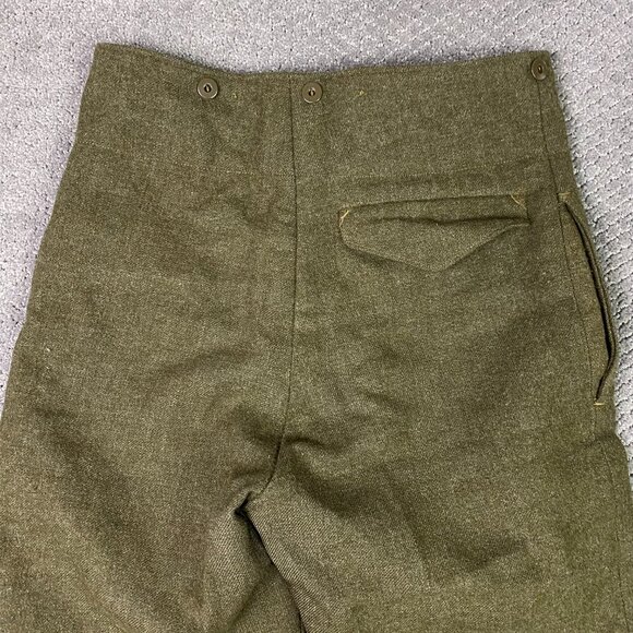 Vintage 50s Canadian Army Wool Field Trousers Pants Men's 31 x 28 Olive Military - Picture 6 of 15